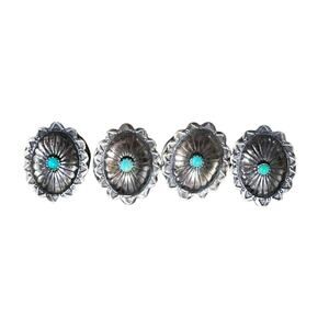 Vintage Turquoise & Silver Southwest Button Covers